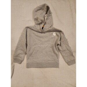 Carhartt Youth Hoodie Gray Logo Sweatshirt Pullover Fleece Girls 6
